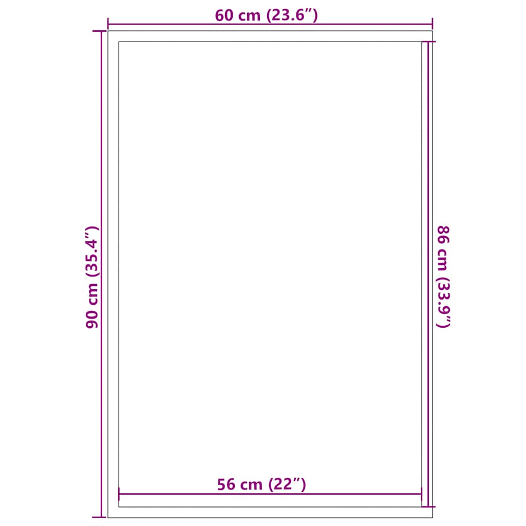 Deurmat 60x90 cm grijs