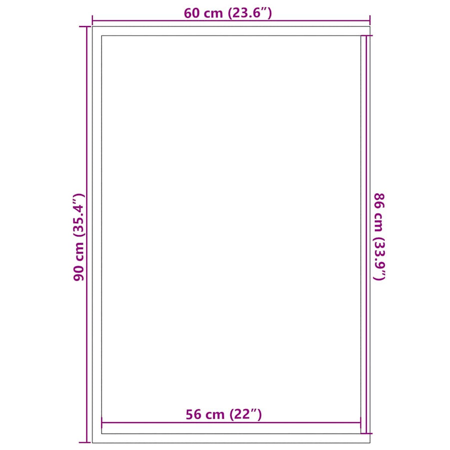 Deurmat 60x90 cm grijs