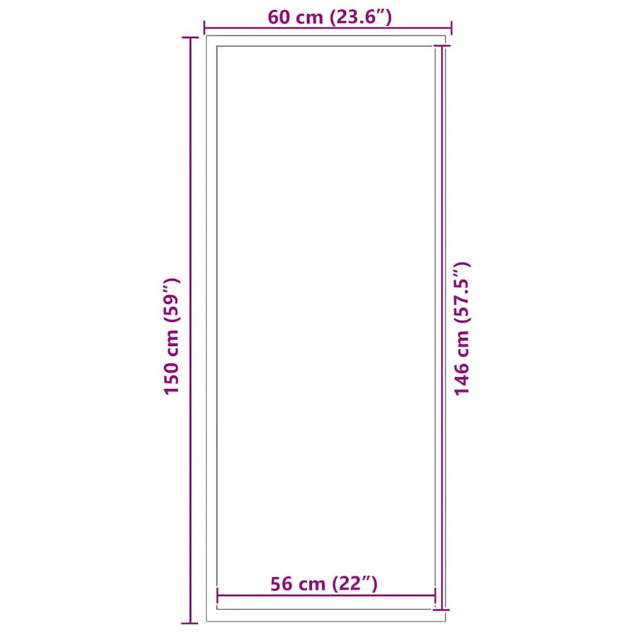 Deurmat 60x150 cm grijs