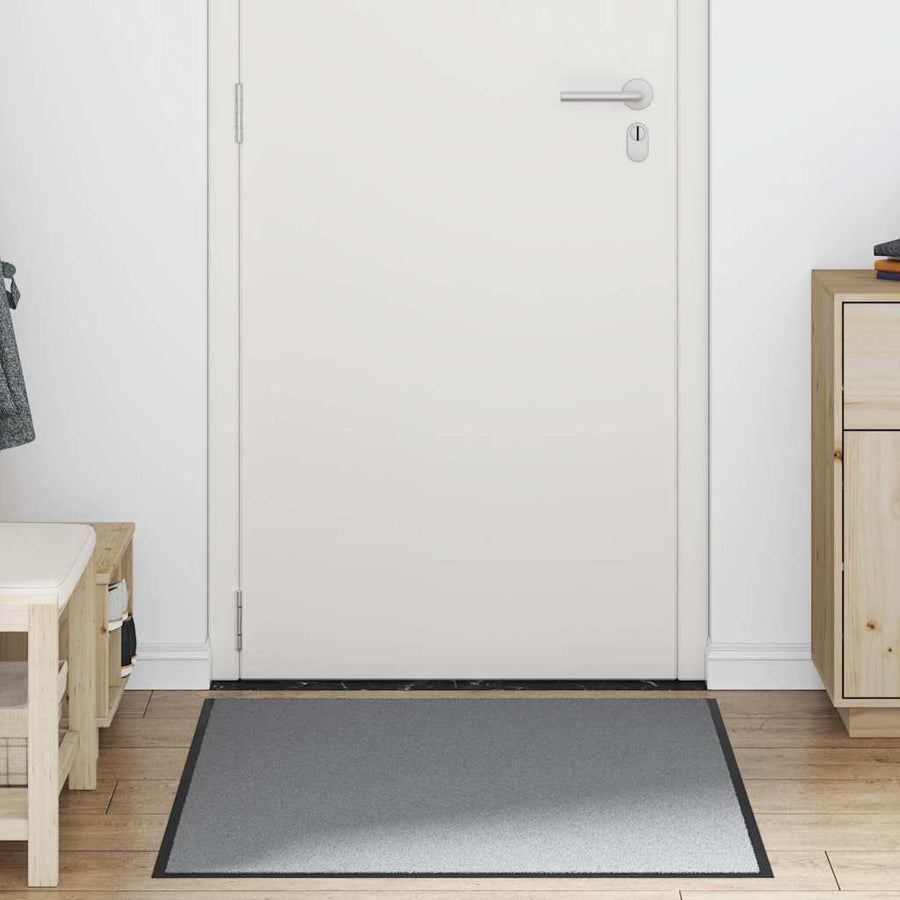Deurmat 90x120 cm grijs