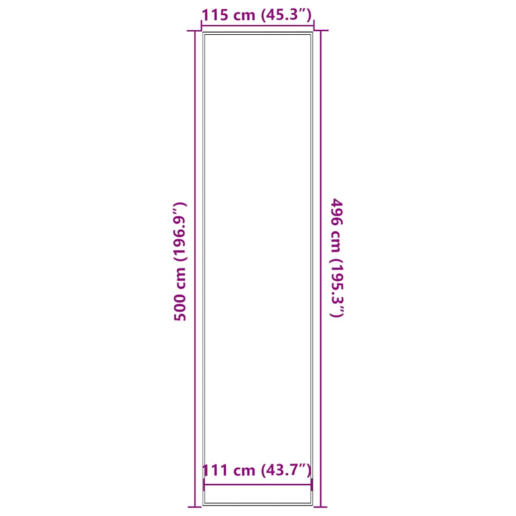 Deurmat 115x500 cm grijs