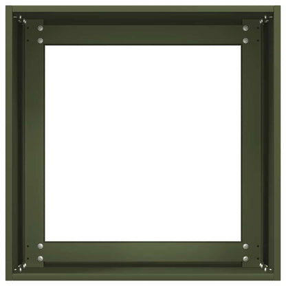Plantenbak 40x40x40 cm koudgewalst staal olijfgroen