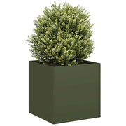 Planter 40x40x40 cm cold-rolled steel olive green