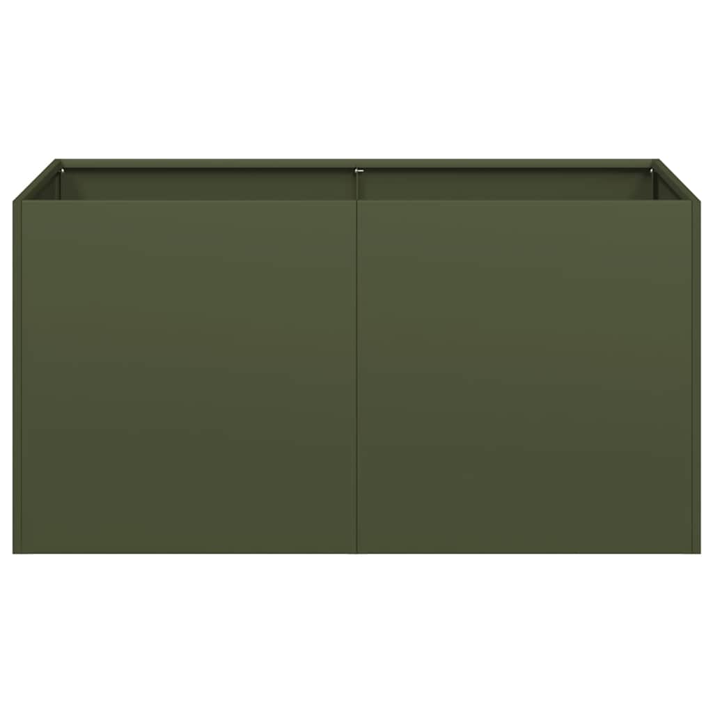 Plantenbak 80x40x40 cm koudgewalst staal olijfgroen