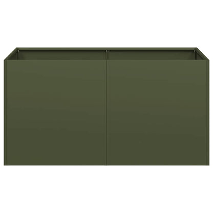 Plantenbak 80x40x40 cm koudgewalst staal olijfgroen