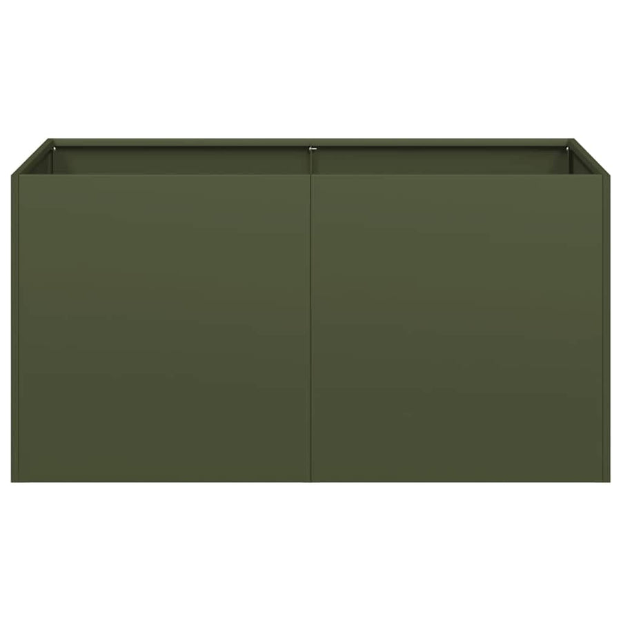 Plantenbak 80x40x40 cm koudgewalst staal olijfgroen