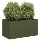 Plantenbak 80x40x40 cm staal olijfgroen