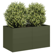 Plantenbak 80x40x40 cm staal olijfgroen
