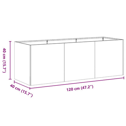 Plantenbak 120x40x40 cm koudgewalst staal zwart