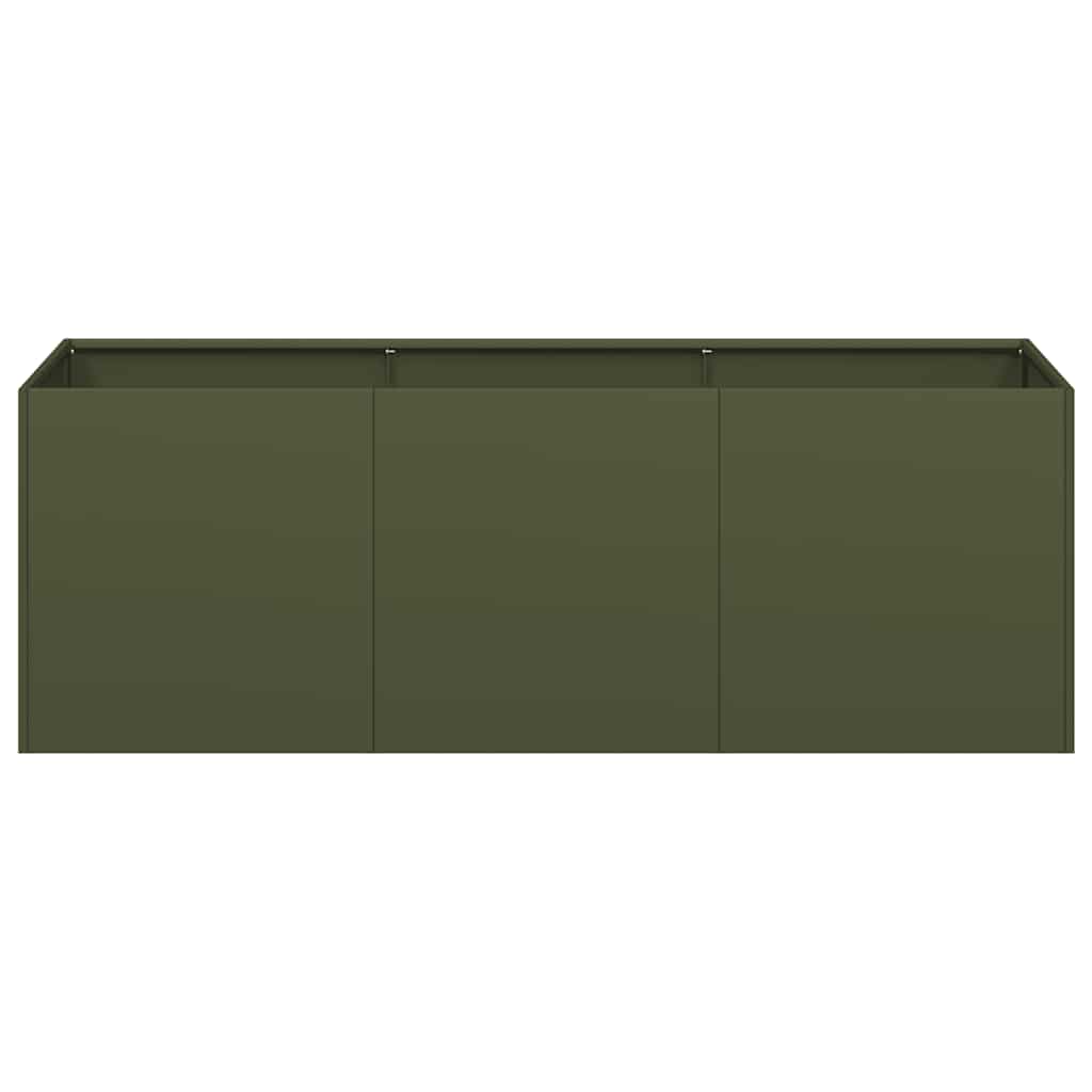 Plantenbak 120x40x40 cm koudgewalst staal olijfgroen