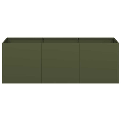 Plantenbak 120x40x40 cm koudgewalst staal olijfgroen