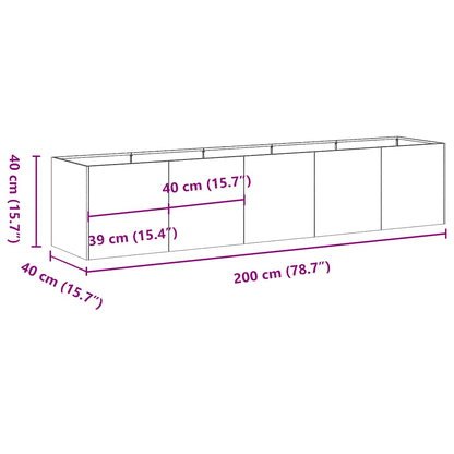 Plantenbak 40x40x40 cm koudgewalst staal wit