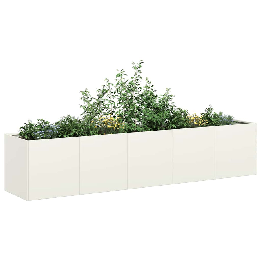 Plantenbak 40x40x40 cm koudgewalst staal wit