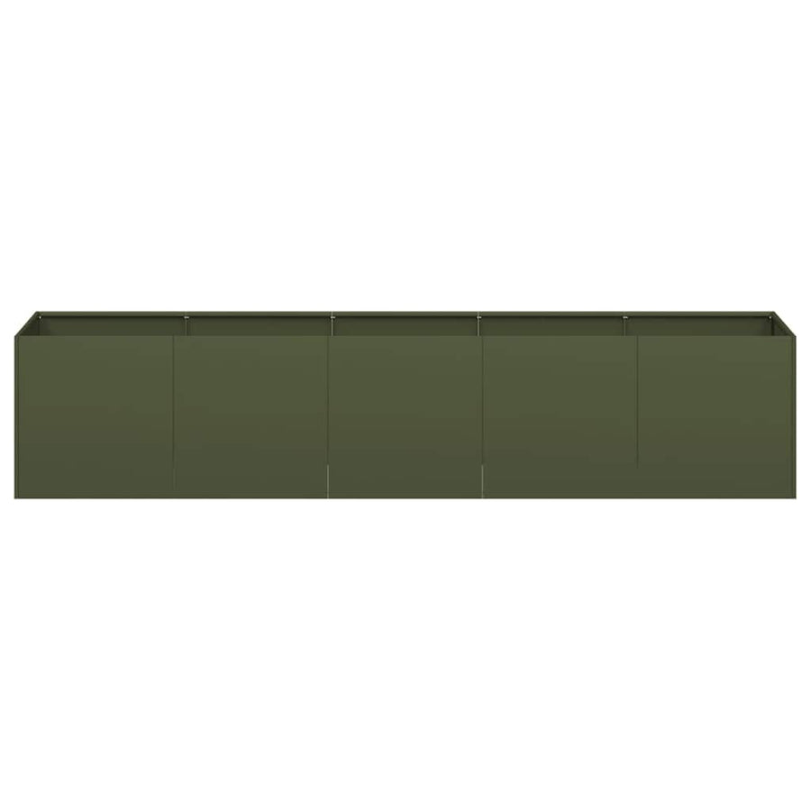 Plantenbak 200x40x40 cm koudgewalst staal olijfgroen