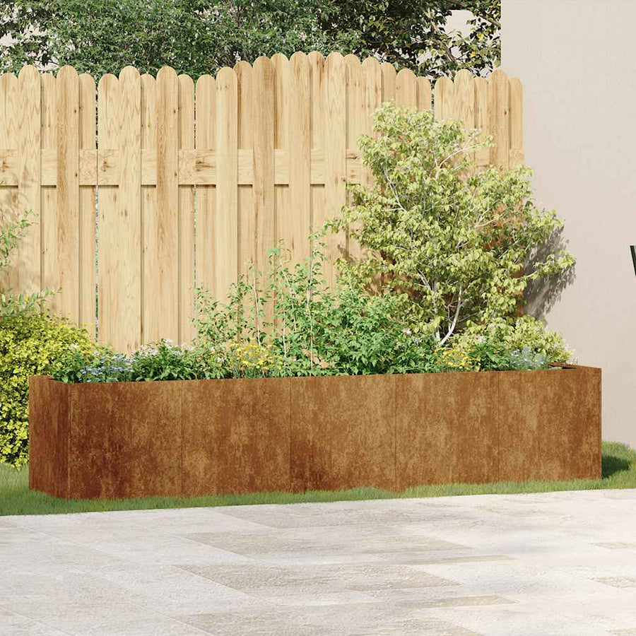 Plantenbak roestig 200x40x40 cm weervast staal