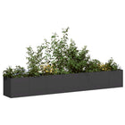 Planter 280x40x40 cm cold-rolled steel black