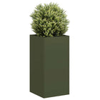 Plantenbak 40x40x80 cm staal olijfgroen