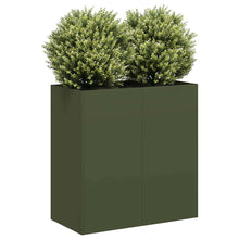 Plantenbak 40x40x80 cm koudgewalst staal olijfgroen