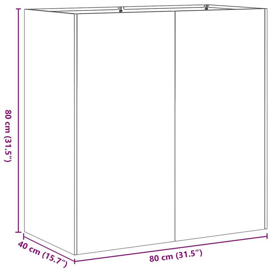 Plantenbak 80x40x80 cm gegalvaniseerd staal