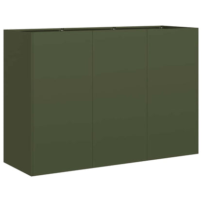 Plantenbak 120x40x80 cm koudgewalst staal olijfgroen