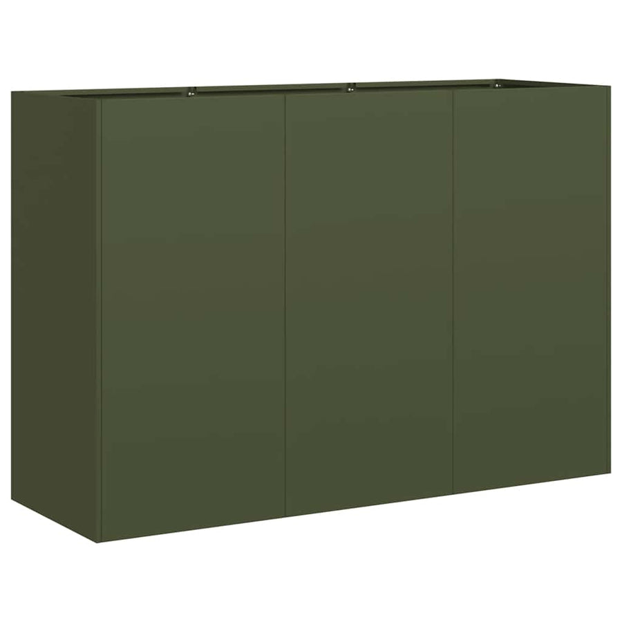 Plantenbak 120x40x80 cm koudgewalst staal olijfgroen