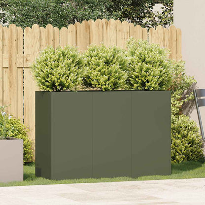 Plantenbak 120x40x80 cm koudgewalst staal olijfgroen