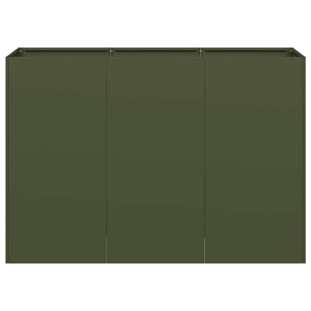 Plantenbak 120x40x80 cm koudgewalst staal olijfgroen