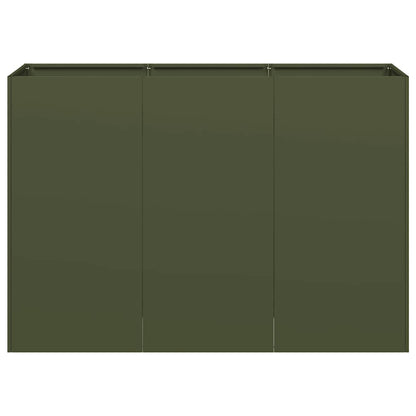 Plantenbak 120x40x80 cm koudgewalst staal olijfgroen