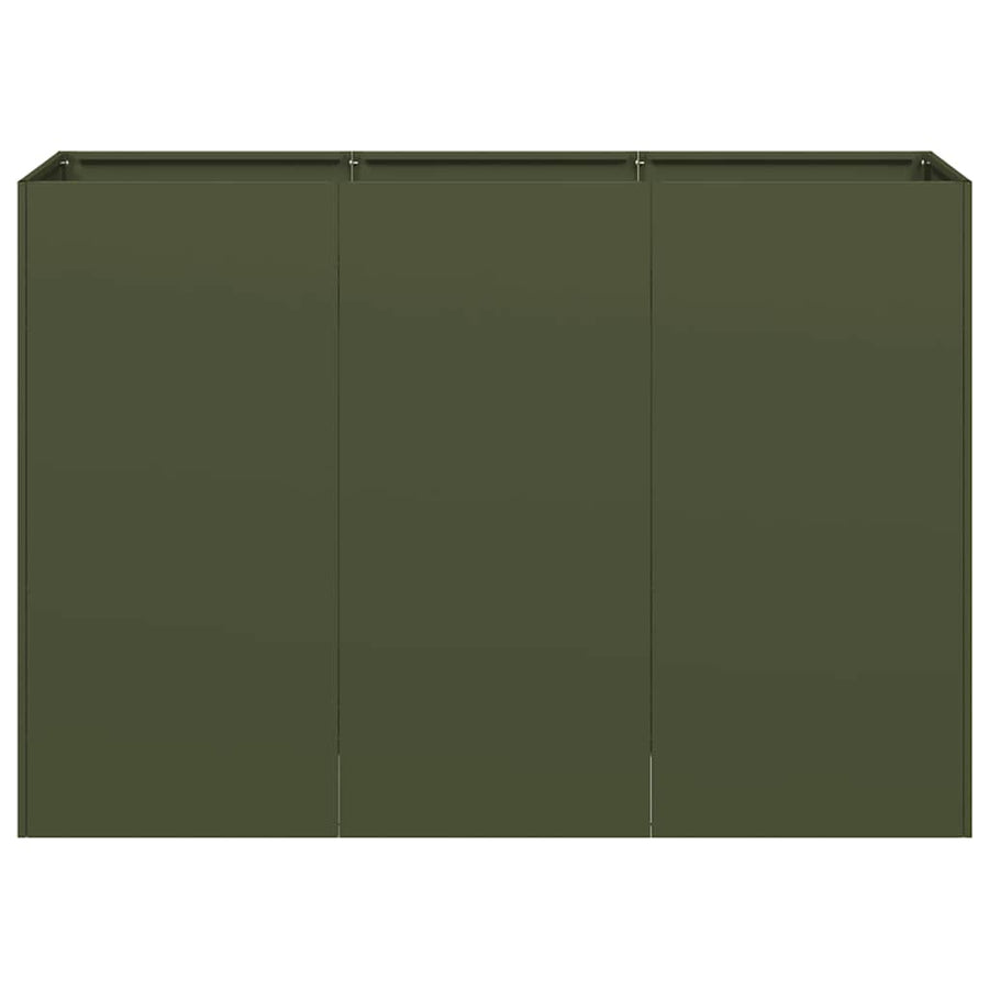 Plantenbak 120x40x80 cm koudgewalst staal olijfgroen