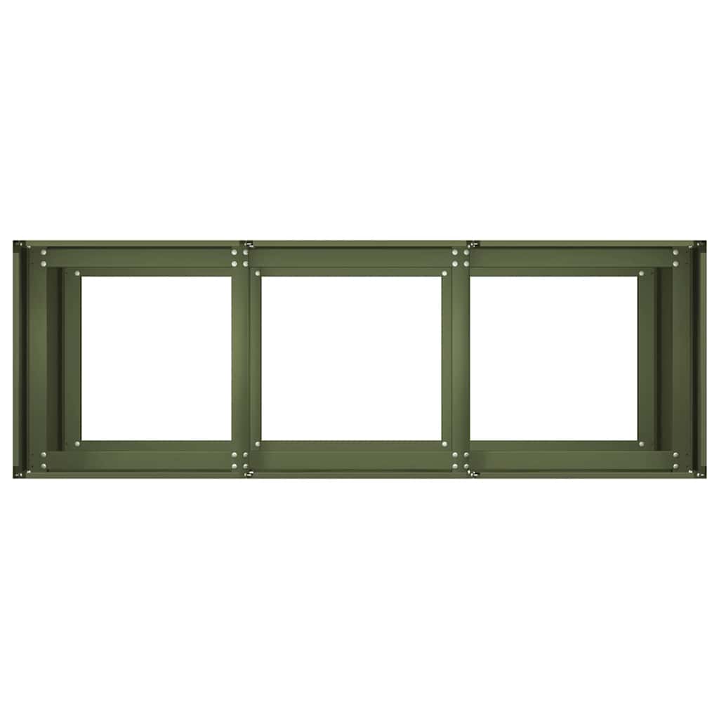 Plantenbak 120x40x80 cm koudgewalst staal olijfgroen