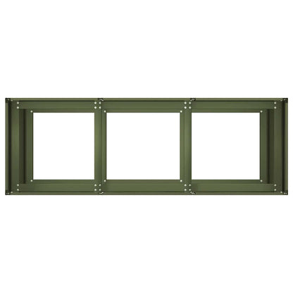 Plantenbak 120x40x80 cm koudgewalst staal olijfgroen