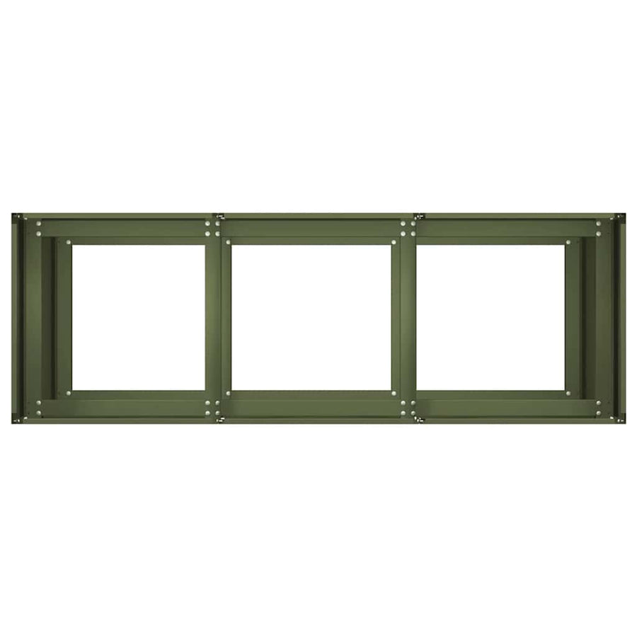 Plantenbak 120x40x80 cm koudgewalst staal olijfgroen