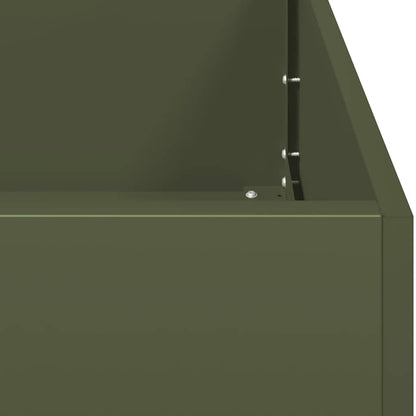 Plantenbak 120x40x80 cm koudgewalst staal olijfgroen