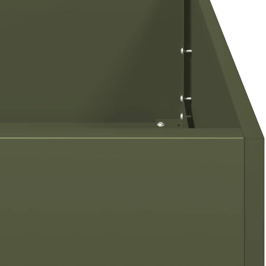 Plantenbak 120x40x80 cm koudgewalst staal olijfgroen