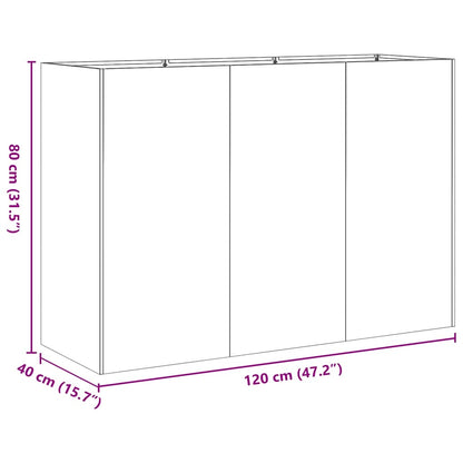 Plantenbak 120x40x80 cm koudgewalst staal olijfgroen
