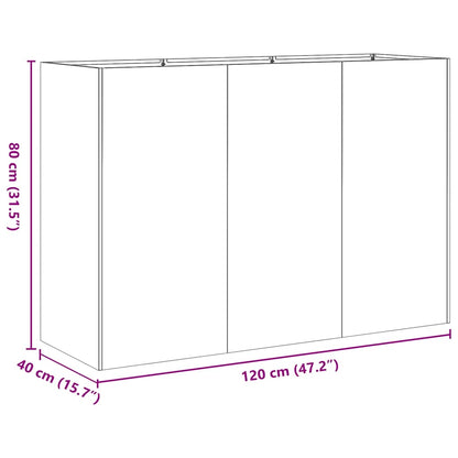 Plantenbak 120x40x80 cm roestvrij staal