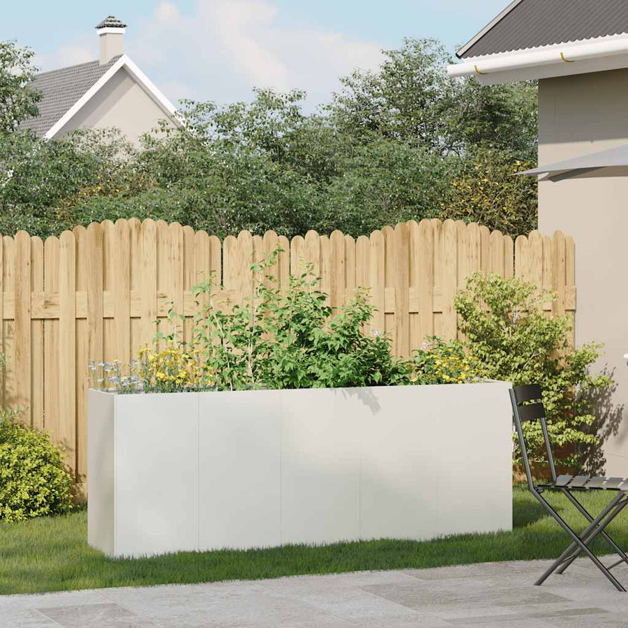 Plantenbak 200x40x80 cm koudgewalst staal wit