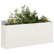 Planter 200x40x80 cm cold-rolled steel white