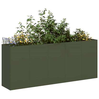 Plantenbak 200x40x80 cm koudgewalst staal olijfgroen