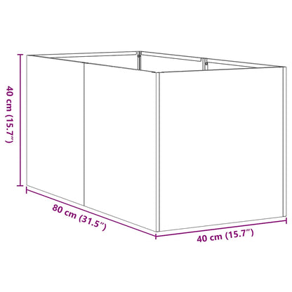 Plantenbak 40x80x40 cm koudgewalst staal antracietkleurig