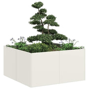Planter 80x80x40 cm cold rolled steel white