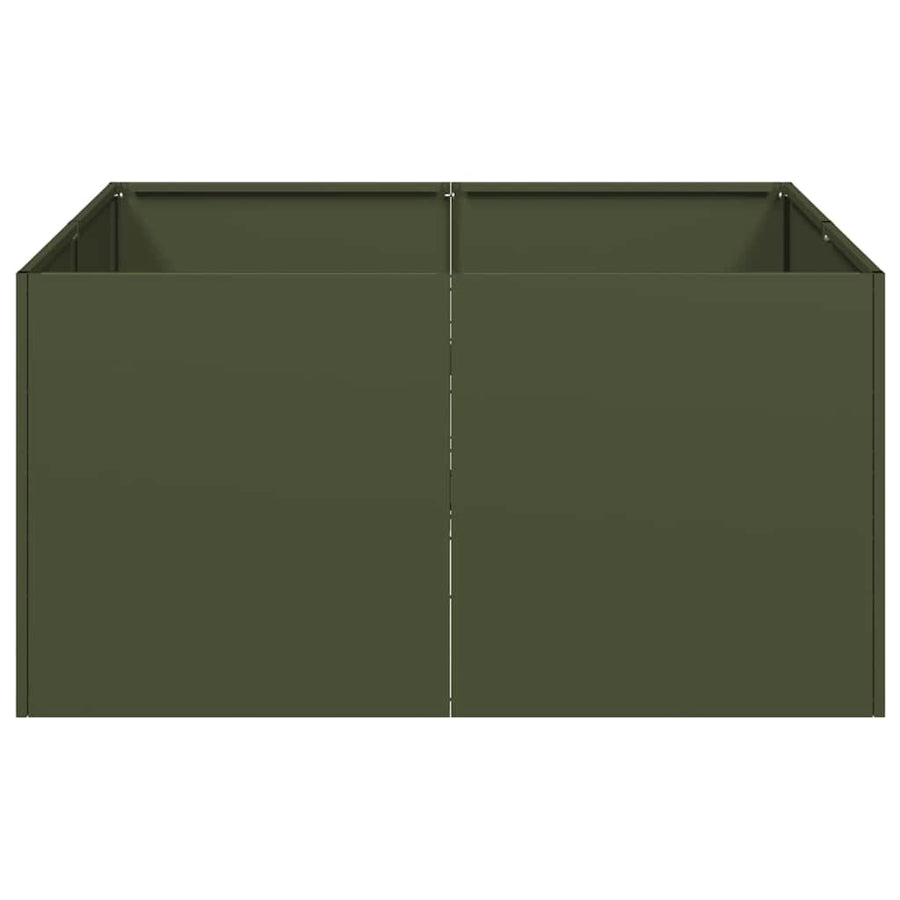 Plantenbak 80x80x40 cm koudgewalst staal olijfgroen