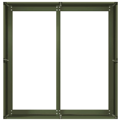 Plantenbak 80x80x40 cm koudgewalst staal olijfgroen
