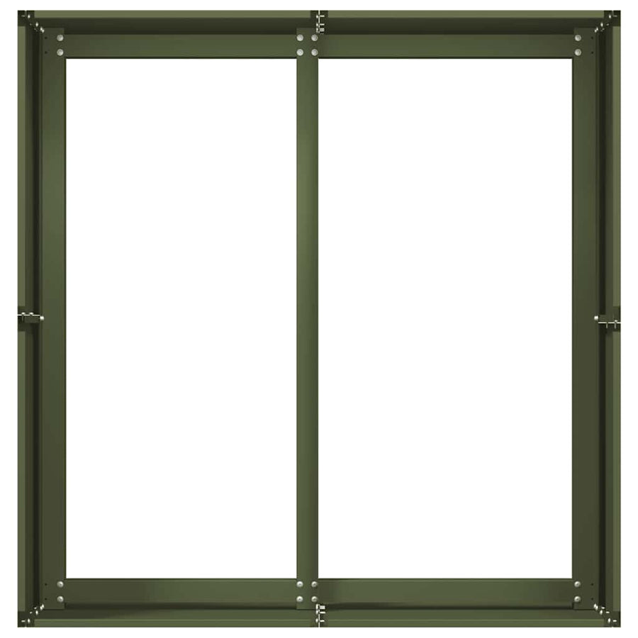 Plantenbak 80x80x40 cm koudgewalst staal olijfgroen