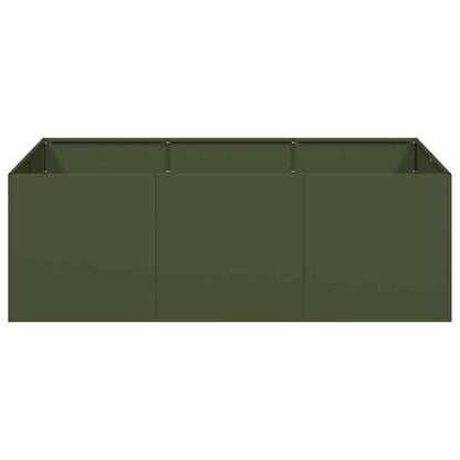 Plantenbak 120x80x40 cm staal olijfgroen