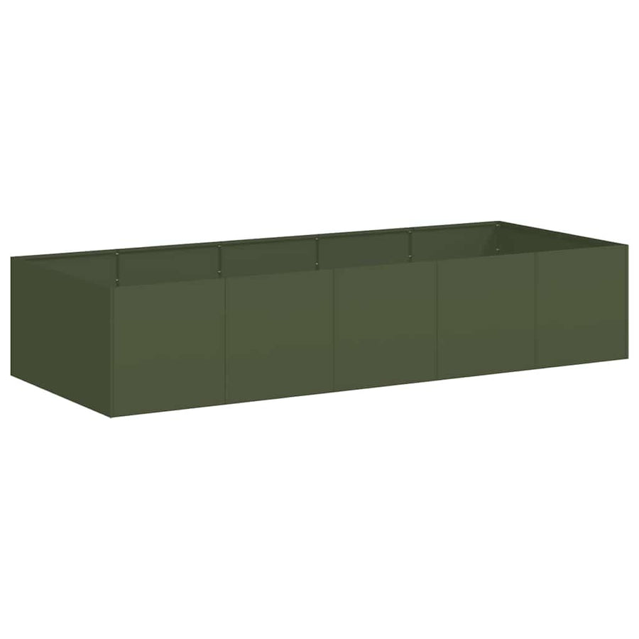 Plantenbak 200x80x40 cm staal olijfgroen