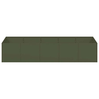 Plantenbak 200x80x40 cm staal olijfgroen