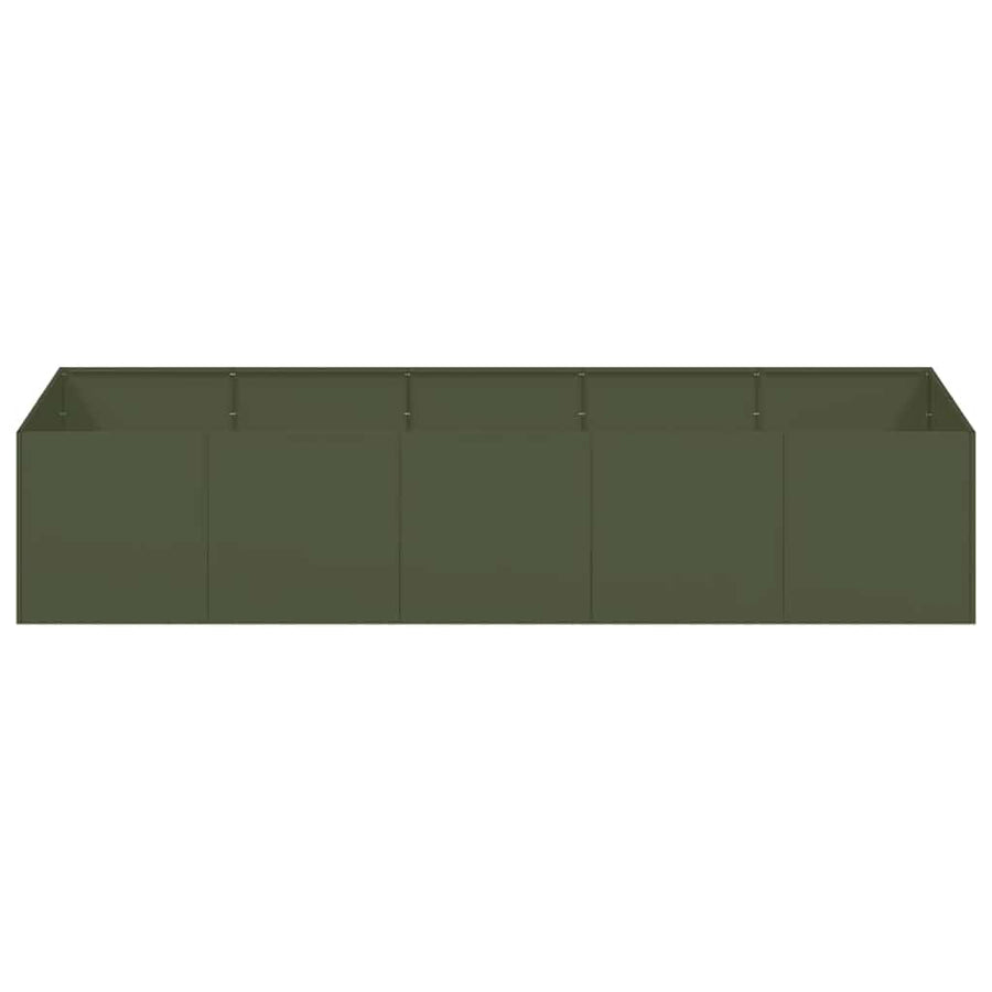 Plantenbak 200x80x40 cm staal olijfgroen