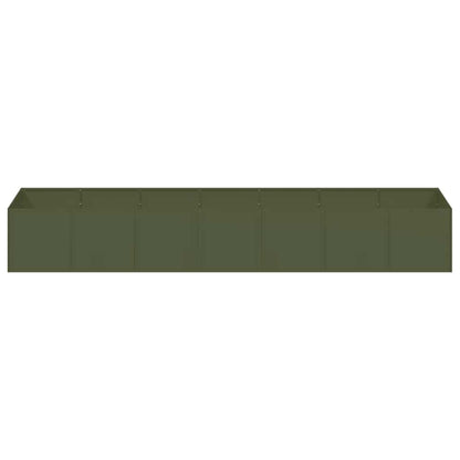 Plantenbak 280x80x40 cm staal olijfgroen