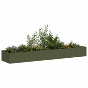 Planter 360x80x40 cm steel olive green
